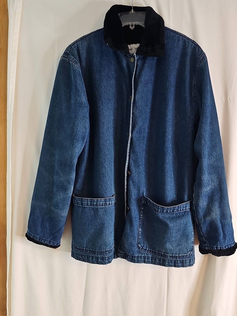 Baxter &Wells Dark Blue Denim Jacket with Black Collar